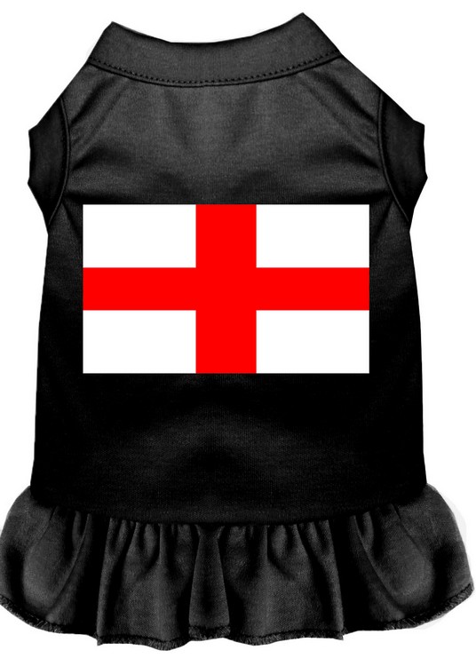 St Georges Cross Screen Print Dress Black Lg